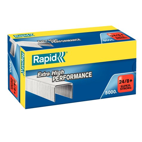 Punti Rapid Super Strong - 24/8+ - acciaio zincato - metallo - Rapid - conf. 5000 pezzi