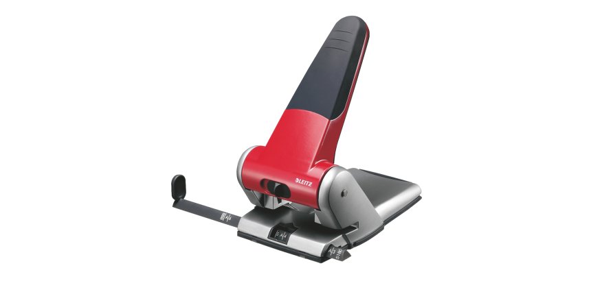 Perforatore 5180 - passo 8 cm - max 65 fogli - 2 fori - rosso - Leitz
