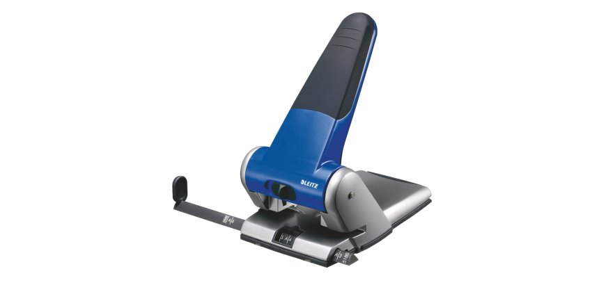 Perforatore 5180 - passo 8 cm - max 65 fogli - 2 fori - blu - Leitz