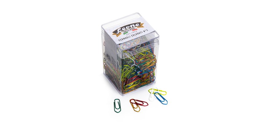 Fermagli metallizzati - n. 2 - 2,6 cm - colori assortiti - Leone - conf. 500 pezzi