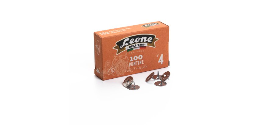 Puntine - n. 4 - acciaio lucido - Leone - conf. 100 pezzi