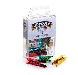 Mini mollette Leone Color - colori metallizzati assortiti - Leone - conf. 10 pezzi