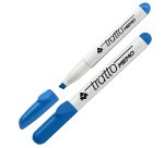 Pennarello Tratto Memo - a secco - per lavagne cancellabili - punta a scalpello - tratto 6,5mm - blu - Tratto