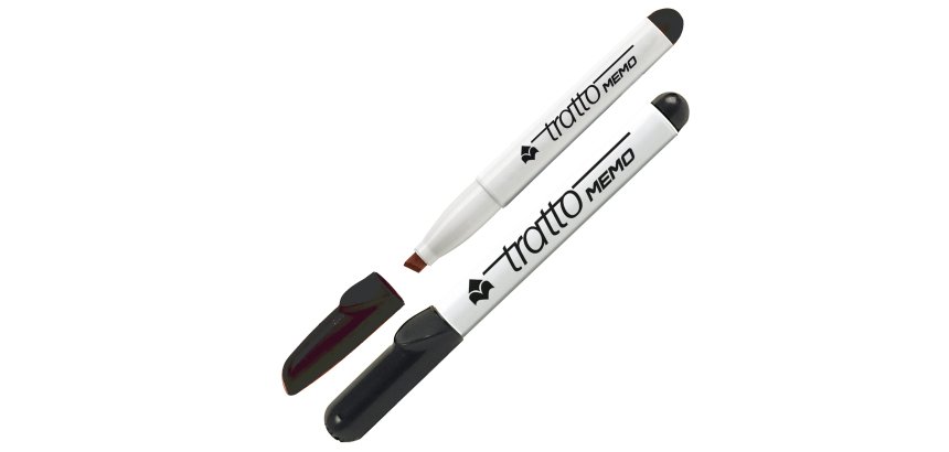Pennarello a secco Tratto Memo per lavagne cancellabili - punta a scalpello - tratto 6,5mm - nero - Tratto