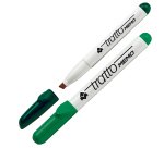 Pennarello Tratto Memo - a secco - per lavagne cancellabili - punta a scalpello - tratto 6,5mm - verde - Tratto