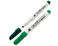 Pennarello a secco Tratto Memo per lavagne cancellabili - punta a scalpello - tratto 6,5mm - verde - Tratto