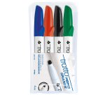 Pennarello a secco Tratto Memo per lavagne cancellabili  - punta a scalpello - tratto 6,5mm - astuccio 4 colori - Tratto