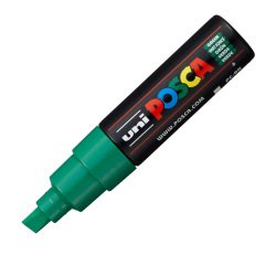 Marcatore a base d'acqua Uni Posca PC8K - punta large a scalpello 8,0mm - verde  - Uni Mitsubishi