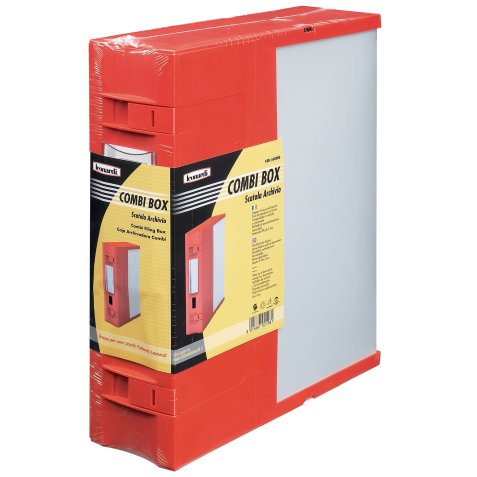 Scatola archivio Combi Box E600 - dorso 9 cm - 29,8x36,2 cm - rosso - Fellowes