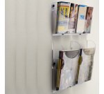 Portariviste da parete Ice - 2 tasche 1/3 A4 - Tecnostyl - set 2 pezzi