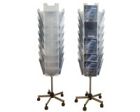 Portariviste girevole da terra Carousel Stacker - 24 vaschette A4 - Tecnostyl