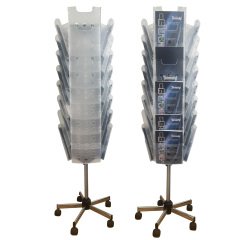 Portariviste girevole da terra Carousel Stacker - 24 vaschette A4 - Tecnostyl