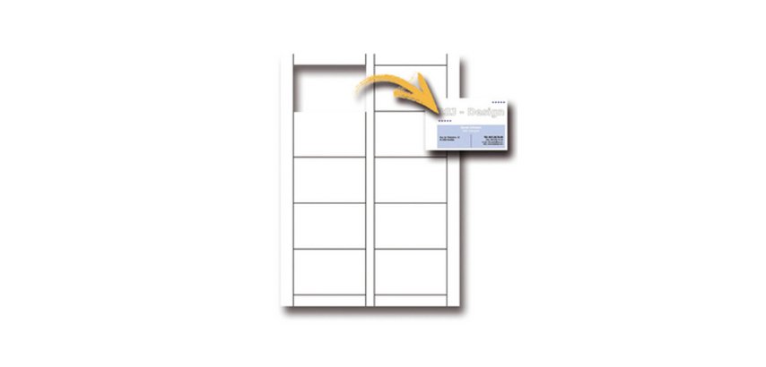 Biglietti da visita - 85 x 54 mm - 250 gr - microperforati - bianco - Decadry - conf. 12 fogli da 10 biglietti