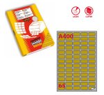 Etichette adesive A/400 - in carta - permanenti - 38,1 x 21,2 mm - 65 et/fg - 100 fogli - oro - angoli tondi - x laser - Markin