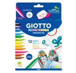 En_rotulador giotto decor textile para camisetas 12 colores
