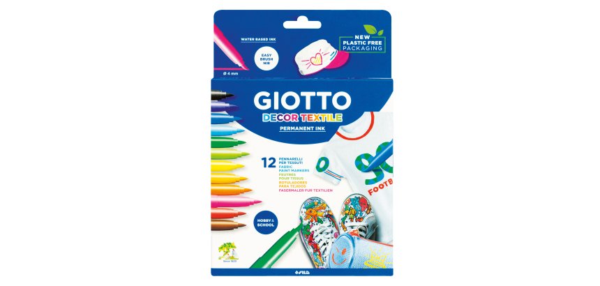 Pennarelli Decor Textile - per tessuto - Giotto - astuccio 12 pennarelli