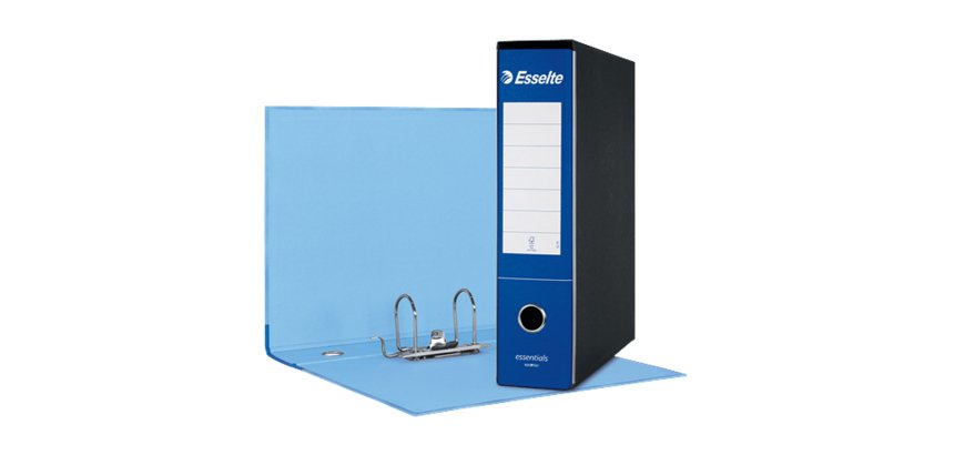 Registratore Essentials G75 - dorso 8 cm - protocollo 23 x 33 cm - blu - Esselte