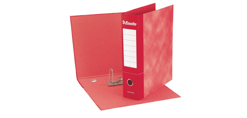 Registratore Essentials G73 - dorso 8 cm - commerciale 23 x 30 cm - rosso - Esselte