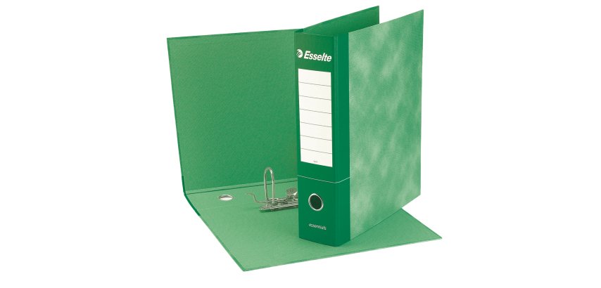 Registratore Essentials G73 - dorso 8 cm - commerciale 23 x 30 cm - verde - Esselte