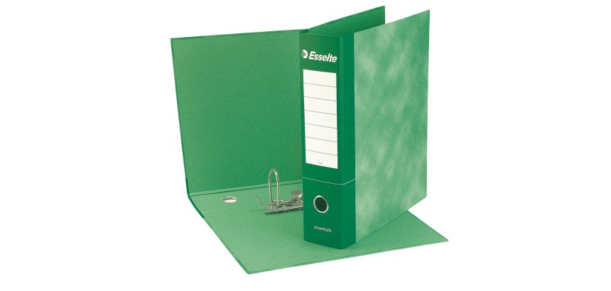 Registratore Essentials G73 - dorso 8 cm - commerciale 23 x 30 cm - verde - Esselte