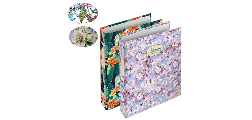 Raccoglitore Nature Flowers - A4 - cm 4 anelli da 30mm - dorso 4 cm - Pigna