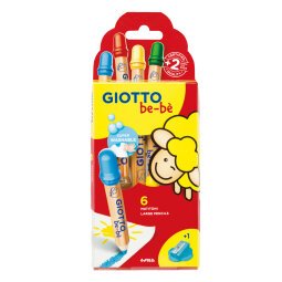 EN_Lapices de colores giotto super bebe caja de 6 lapices colores surtidos + sacapuntas