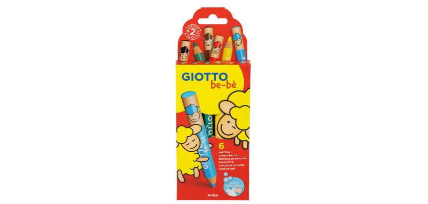 Supermatitoni - diametro mina 7 mm - lavabili - colori assortiti - con temperino - Giotto - astuccio 6 pezzi