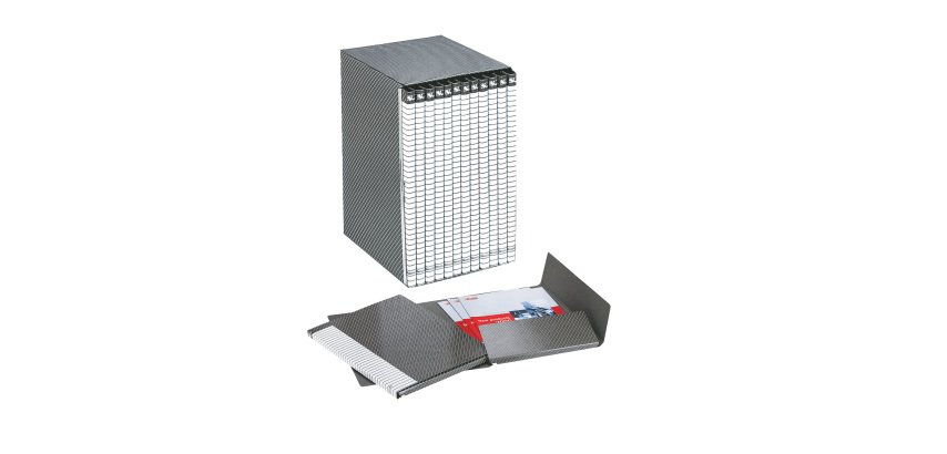 Gruppo Delso Line - 25 x 32 cm - 12 cartelle 2 lembi - con custodia - dorso 1,5 cm - Esselte