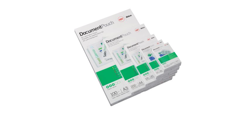 Pouches - retro adesivo - A3 - 303 x 426 mm - 2 x 75 micron - peel'n stick - GBC - scatola 25 pezzi