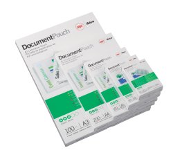 Pouches - retro adesivo - A3 - 303 x 426 mm - 2 x125 micron - peel'n stick - GBC - scatola 100 pezzi