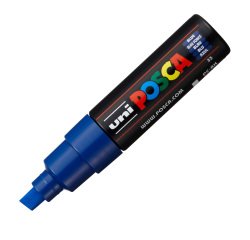Marcatore a base d'acqua Uni Posca PC8K - punta large a scalpello 8,0mm - blu  - Uni Mitsubishi