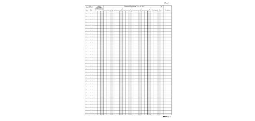 Registro Iva corrispettivi per mancato funzionamento registro cassa - 31 x 24,5cm - 46pg - pagine numerate - Edipro