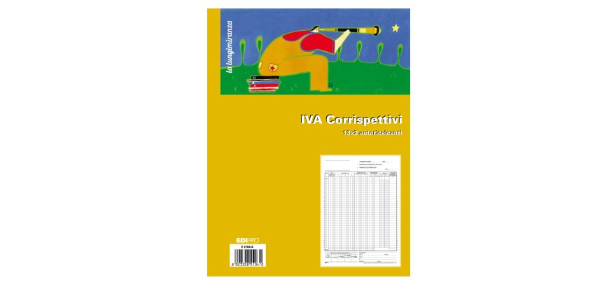Registro prima nota Iva corrispettivi - 13/13 fogli autoricalcanti - 29,7 x 23cm - Edipro