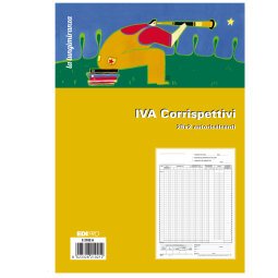 Registro prima nota Iva corrispettivi - 25/25 fogli autoricalcanti - 29,7 x 23cm - Edipro