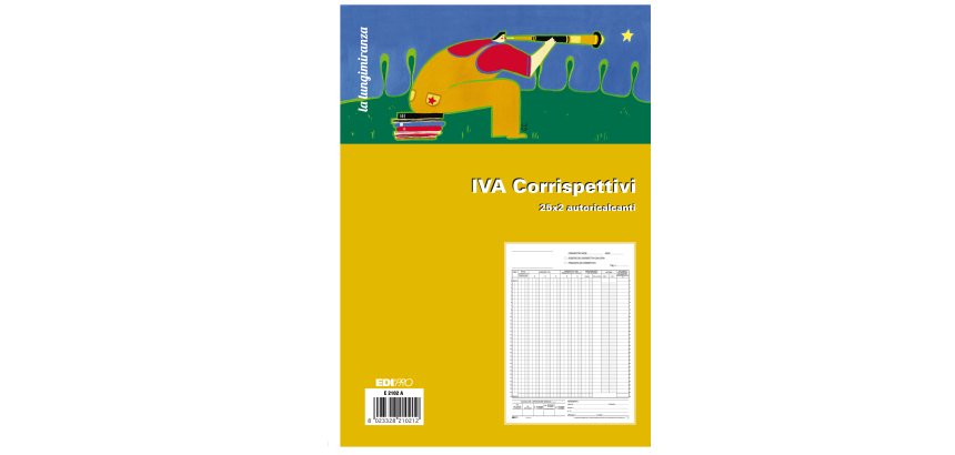 Registro prima nota Iva corrispettivi - 25/25 fogli autoricalcanti - 29,7 x 23cm - Edipro