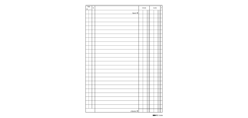 Registro cassa entrate/uscite - 24 x 17cm - 100 fogli - Edipro