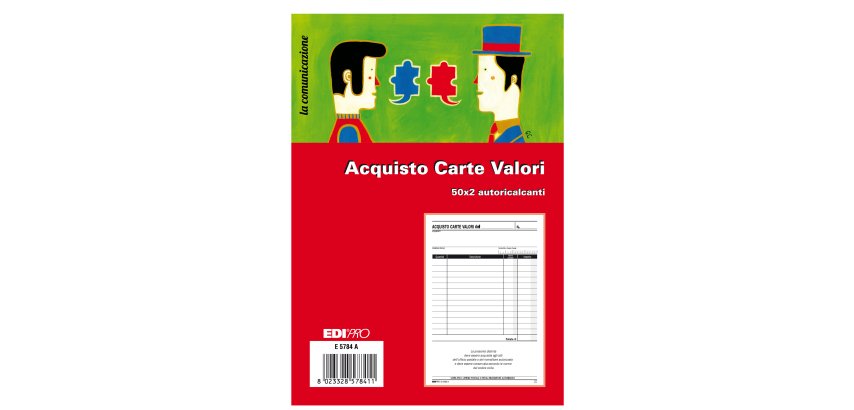 Blocco acquisto valori bollati - 50/50 fogli autoricalcanti - 23 x 15cm - Edipro