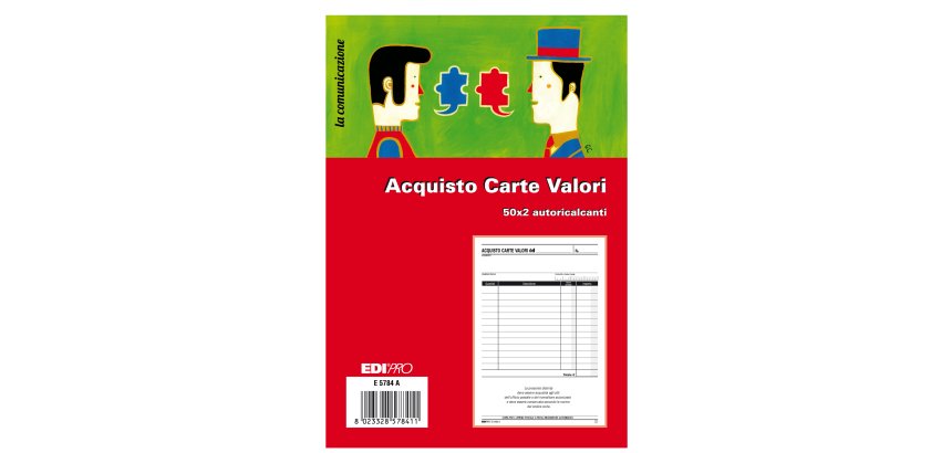 Blocco acquisto valori bollati - 50/50 fogli autoricalcanti - 23 x 15cm - Edipro