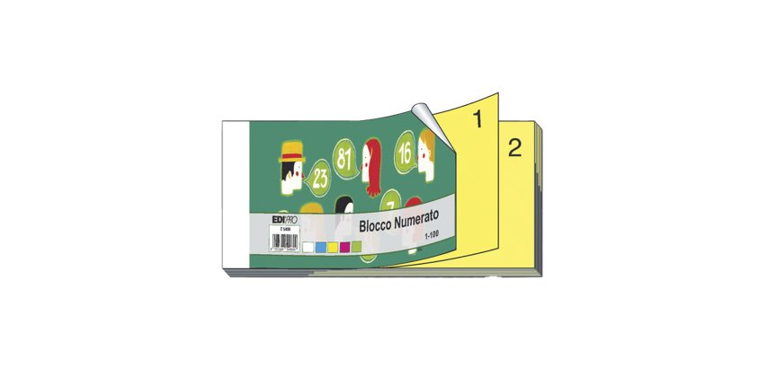 Blocco numerato 1/100 - matrice+figlia - monocolore - 13 x 6 cm - Edipro