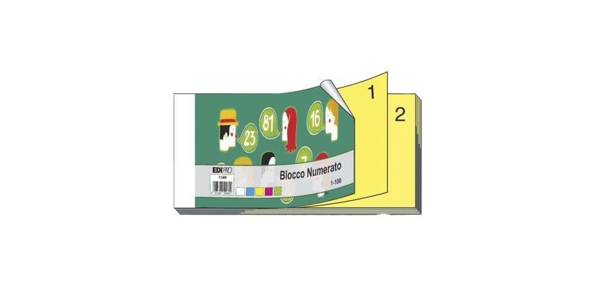 Blocco numerato 1/100 - matrice+figlia - monocolore - 13 x 6 cm - Edipro
