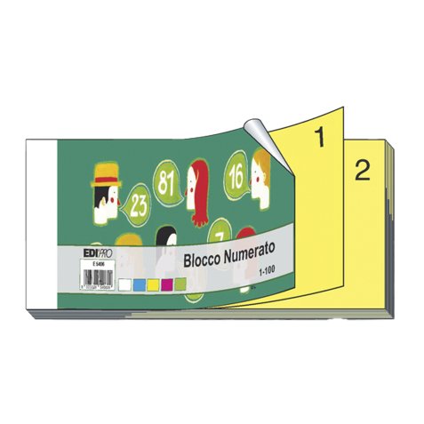 Blocco numerato 1/100 - matrice+figlia - monocolore - 13 x 6 cm - Edipro