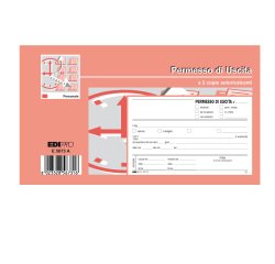 Blocco permesso uscita - 9,9 x 17cm - 50/50 fogli autoricalcanti - Edipro