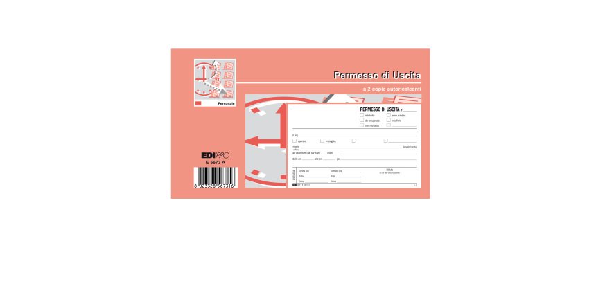 Blocco permesso uscita - 9,9 x 17cm - 50/50 fogli autoricalcanti - Edipro