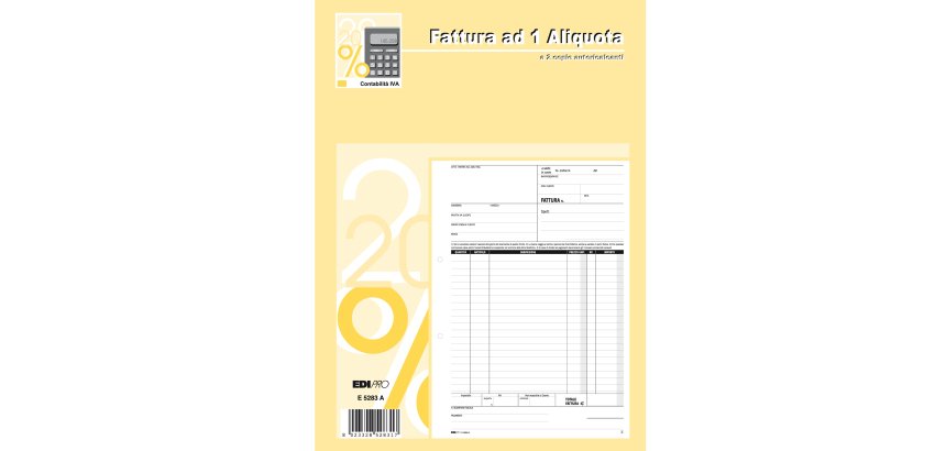 Blocco fatture 1 aliquota Iva - 50/50 fogli autoricalcanti - 29,7 x 21cm - Edipro