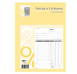 Blocco fatture 3 aliquota Iva - 50 fogli 2 copie autoricalcanti - 29,7 x 21cm - Edipro