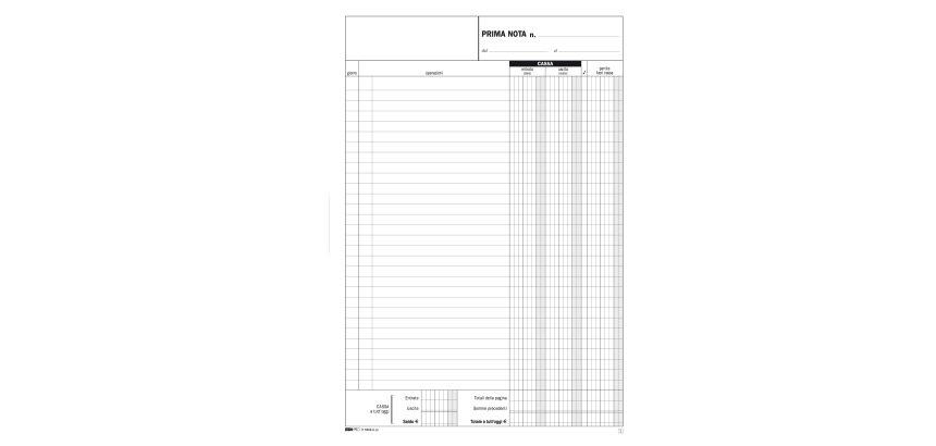 Blocco prima nota cassa entrate/uscite - 50/50 fogli autoricalcanti - 31 x 21cm - Edipro