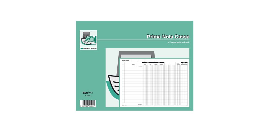Blocco prima nota cassa/banca - 50/50 fogli autoricalcanti - 22 x 30cm - Edipro