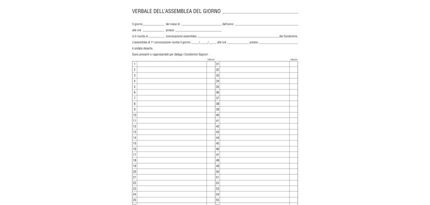 Registro verbali assemblea condominio - 31 x 24,5cm - 96 fogli - Edipro