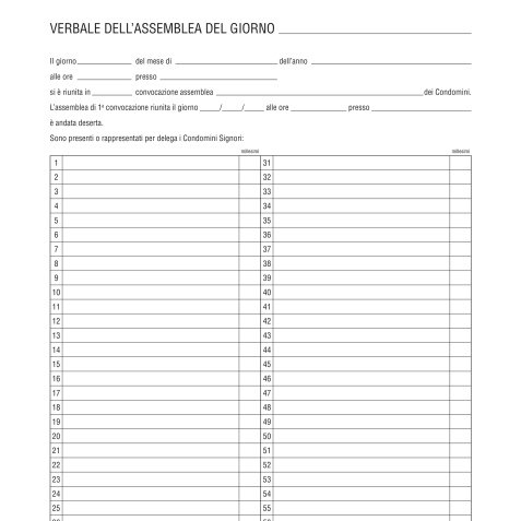 Registro verbali assemblea condominio - 31 x 24,5cm - 96 fogli - Edipro