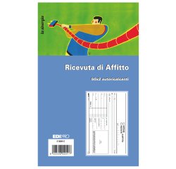 Blocco ricevute d'affitto - 50/50 fogli autoricaricanti - 9,9 x 17cm - 50 fogli - Edipro